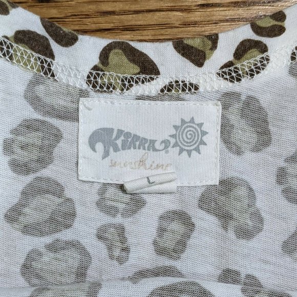 Kirra Sleeveless Top Tank Layering Leopard Print Brown Tan Women’s Size Large - Picture 4 of 4